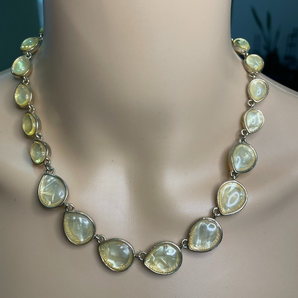 JNY Gold and Stone Necklace, bracelet, and earrings set